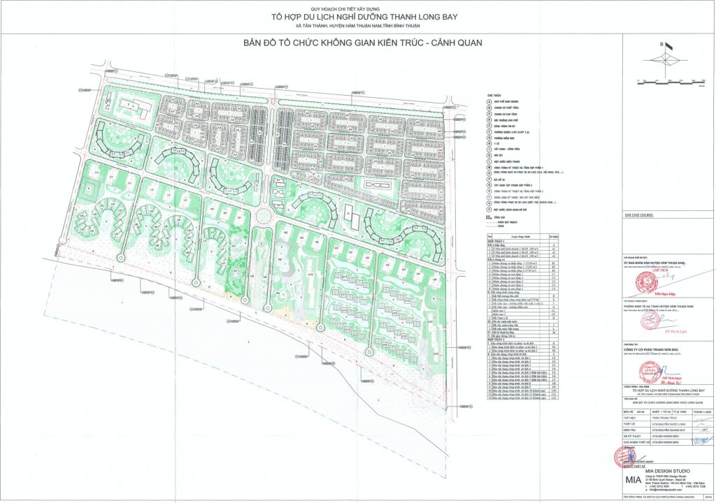 Bảng đồ quy hoạch 1/500 tổ hợp đô thị dự án Thanh Long Bay Bình Thuận